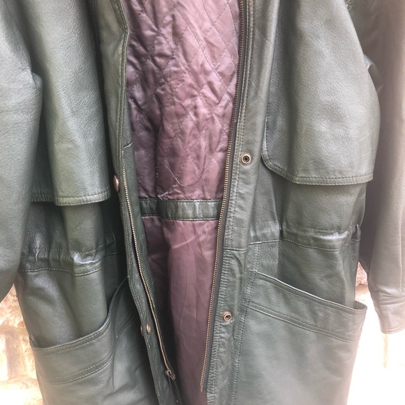 Wilson Leather Soft Green Hooded Leather Jacket - Picture 10 of 11